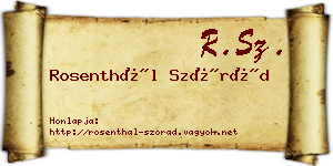 Rosenthál Szórád névjegykártya